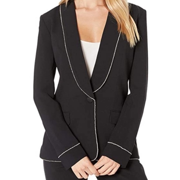 Bebe Black Oversized Rhinestone Crystal Blazer Jacket​